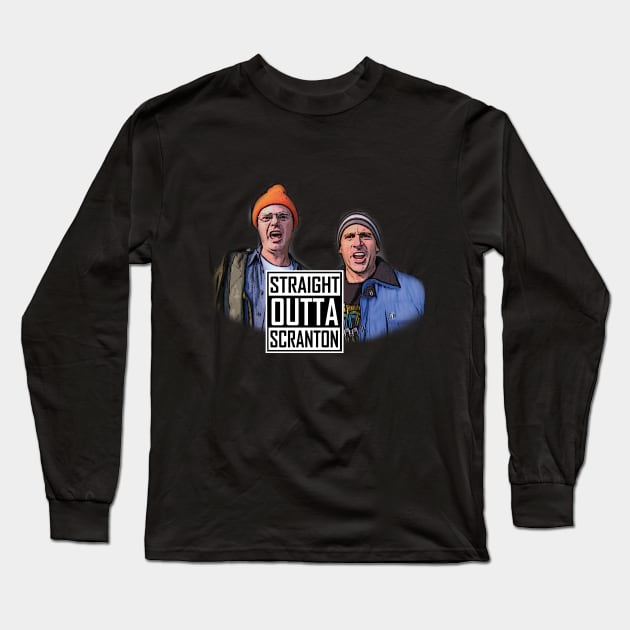 straight outta scranton Long Sleeve T-Shirt by maximus123